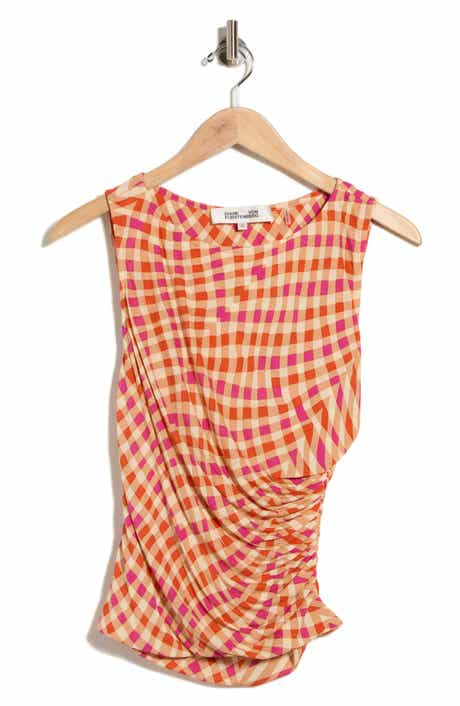 Athena Check Ruched Top