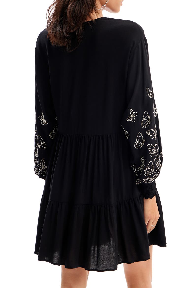 Short Butterfly Tunic Dress, Alternate, color, BLACK
