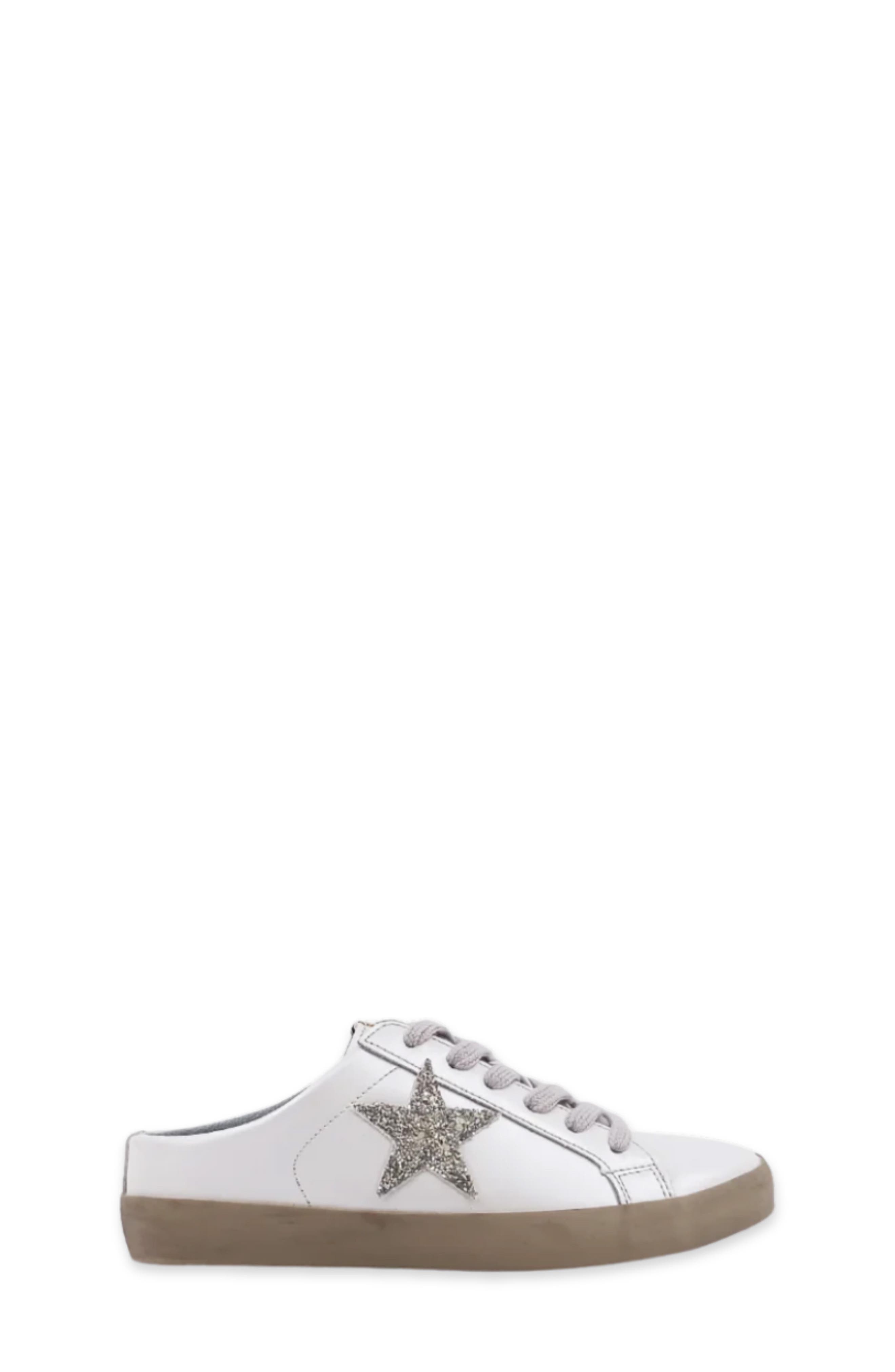 Kids' Polka Mini Faux Leather Mule Sneaker, Alternate, color, PEARL