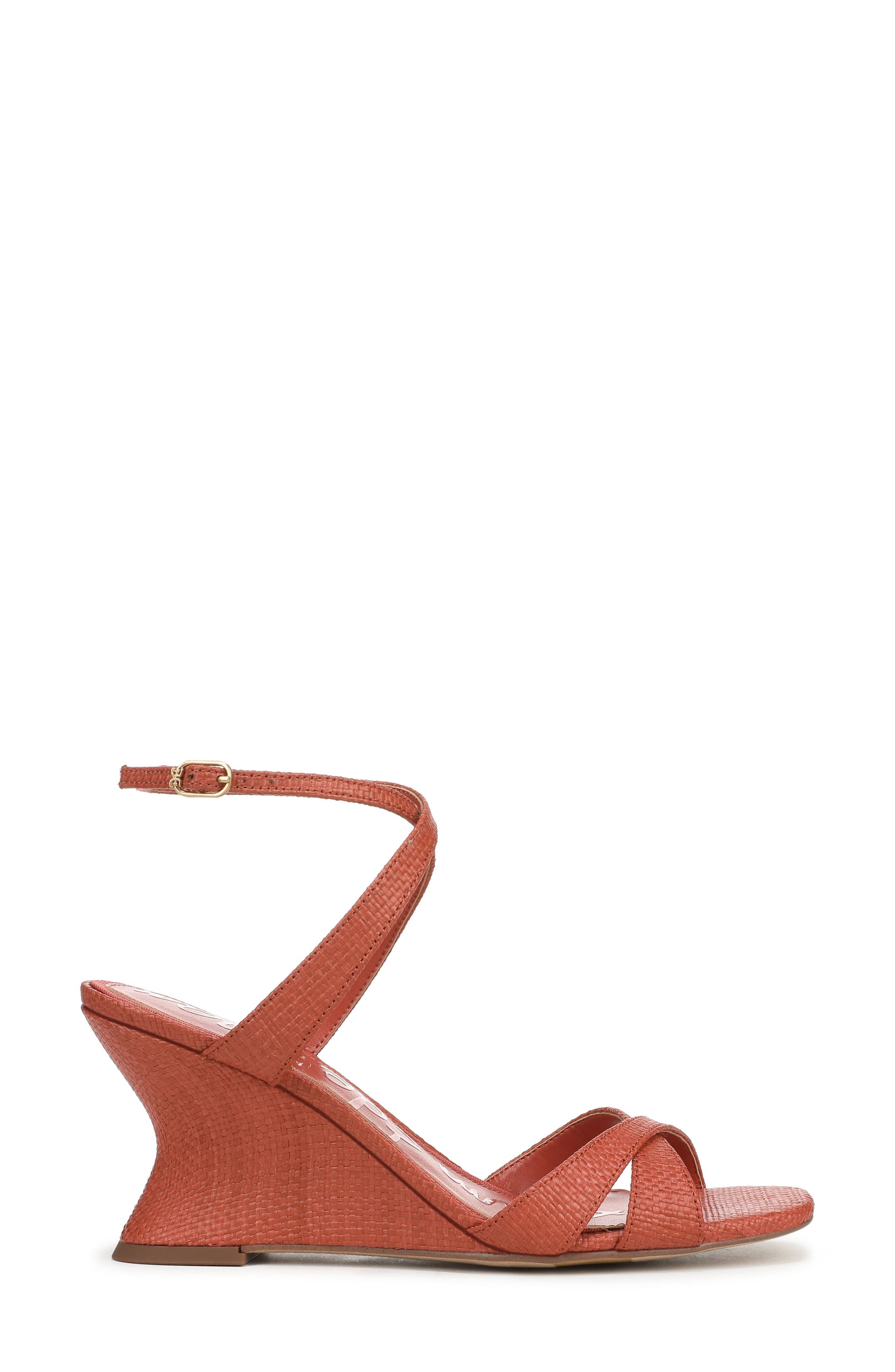 Davi Ankle Strap Wedge Sandal, Alternate, color, CORAL CLAY