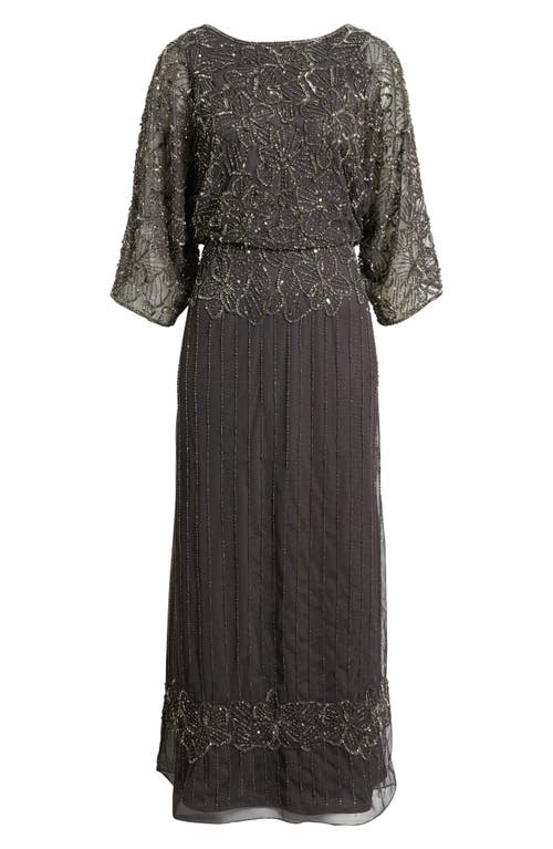 Pisarro Nights Beaded Cold Shoulder Gown In Black