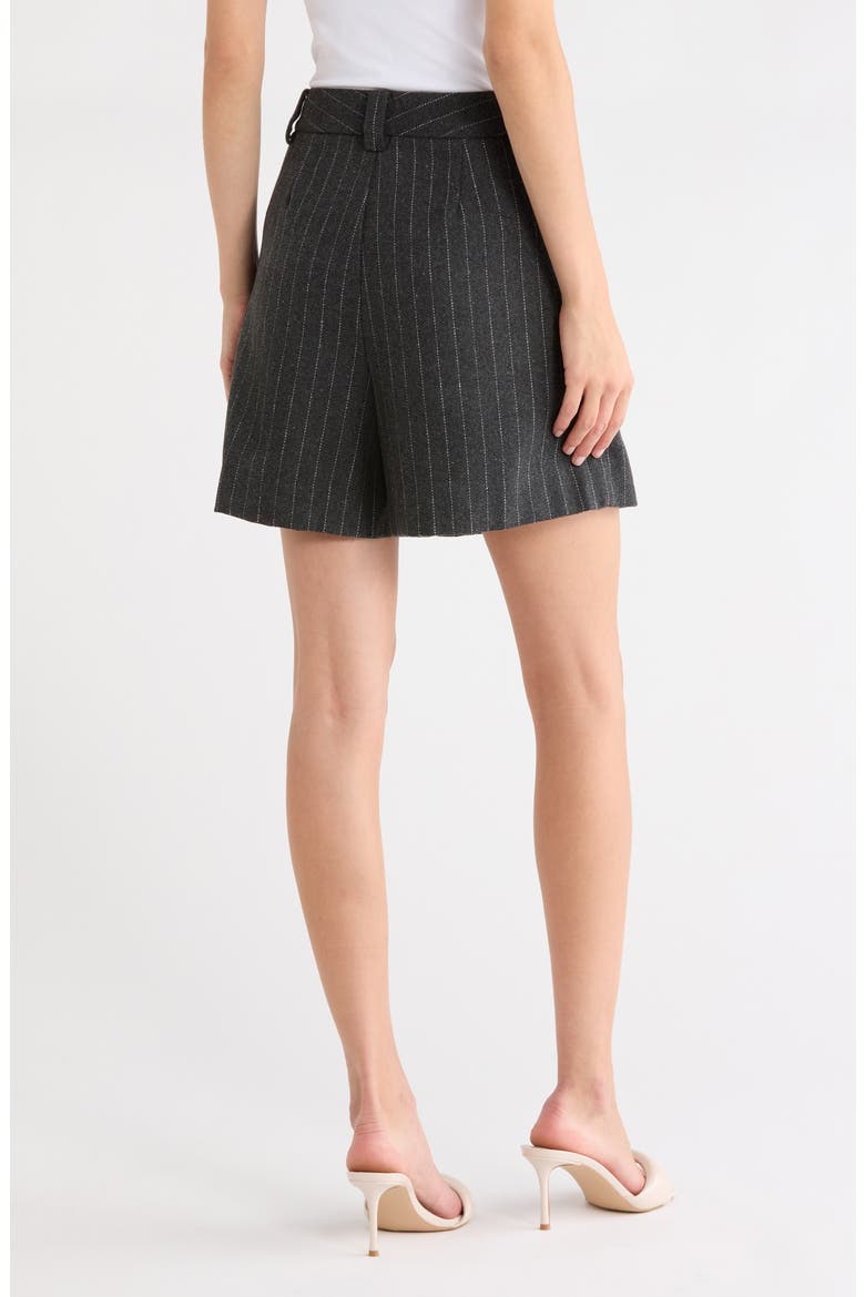 Jennifer Pleated Pinstripe Shorts, Alternate, color, CHARCOAL