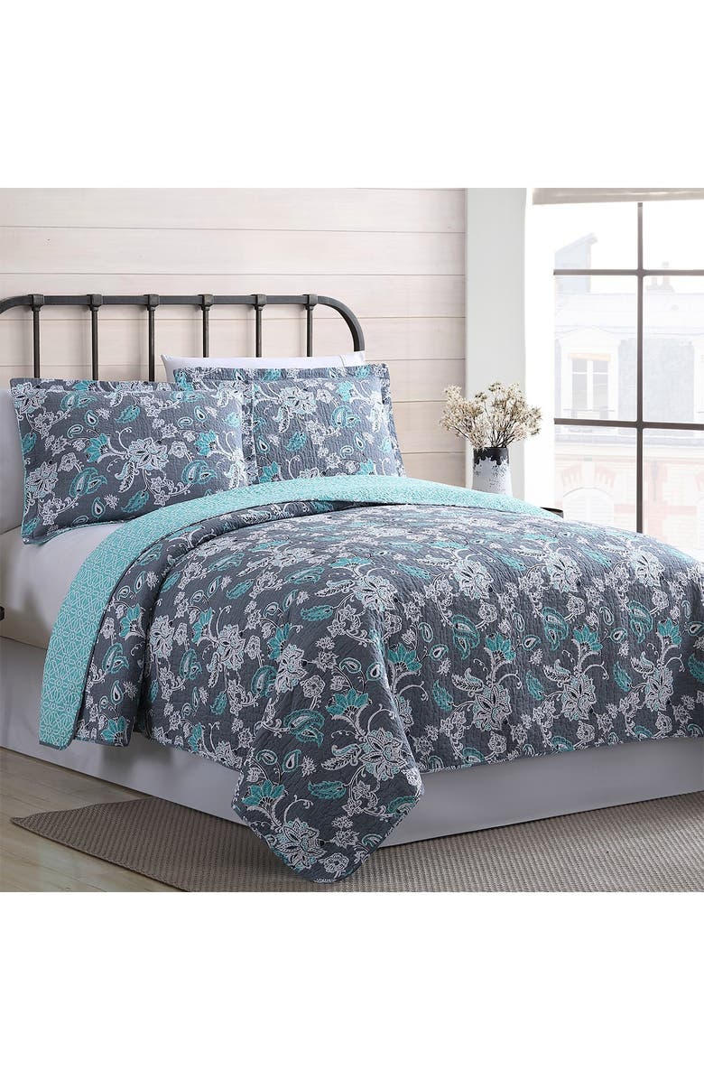 Modern Threads Full/Queen Agnes Reversible Quilt Set - Agnes, Alternate, color,