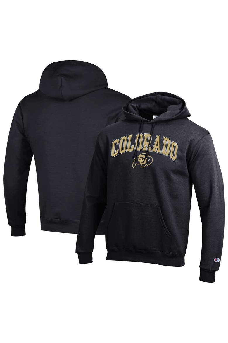 Men's Champion  Black Colorado Buffaloes Arched Logo Fleece Pullover Hoodie, Main, color, Black