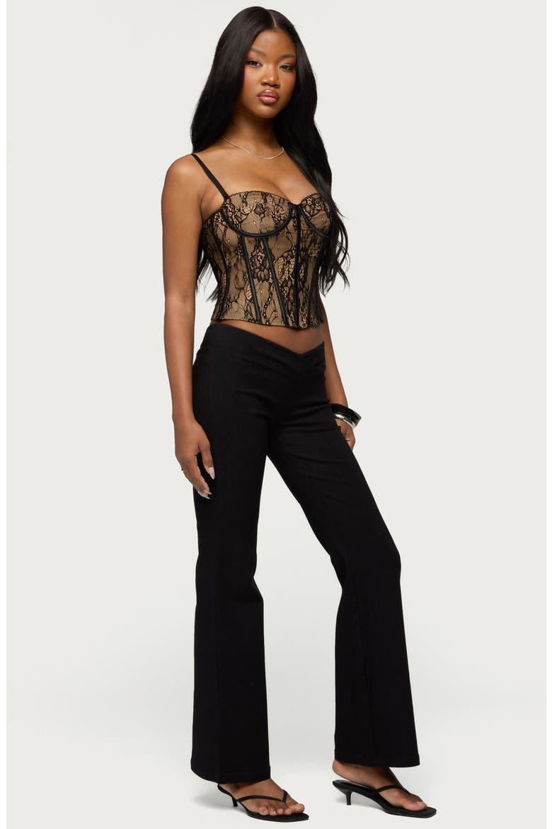Alyce Crossover Flare Pants, Alternate, color, BLACK