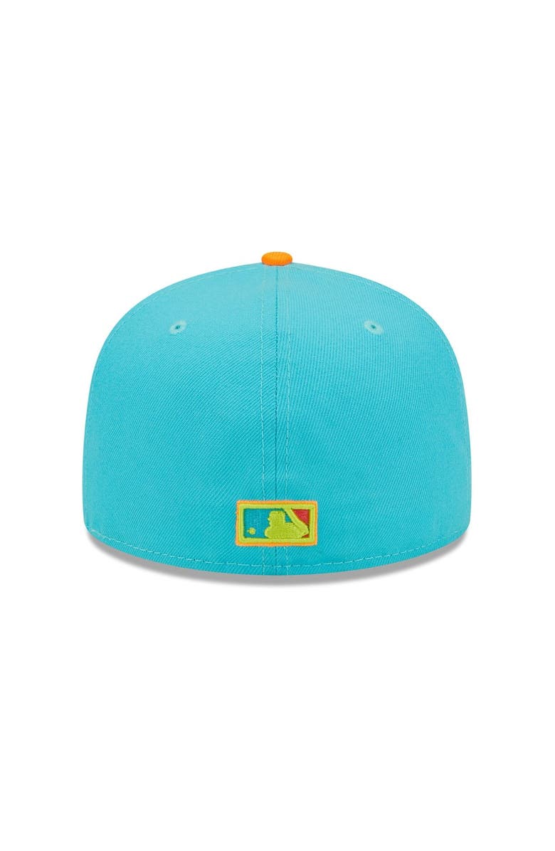 New Era Men's New Era Blue/Orange Chicago Cubs Vice Highlighter 59FIFTY Fitted Hat, Alternate, color, 