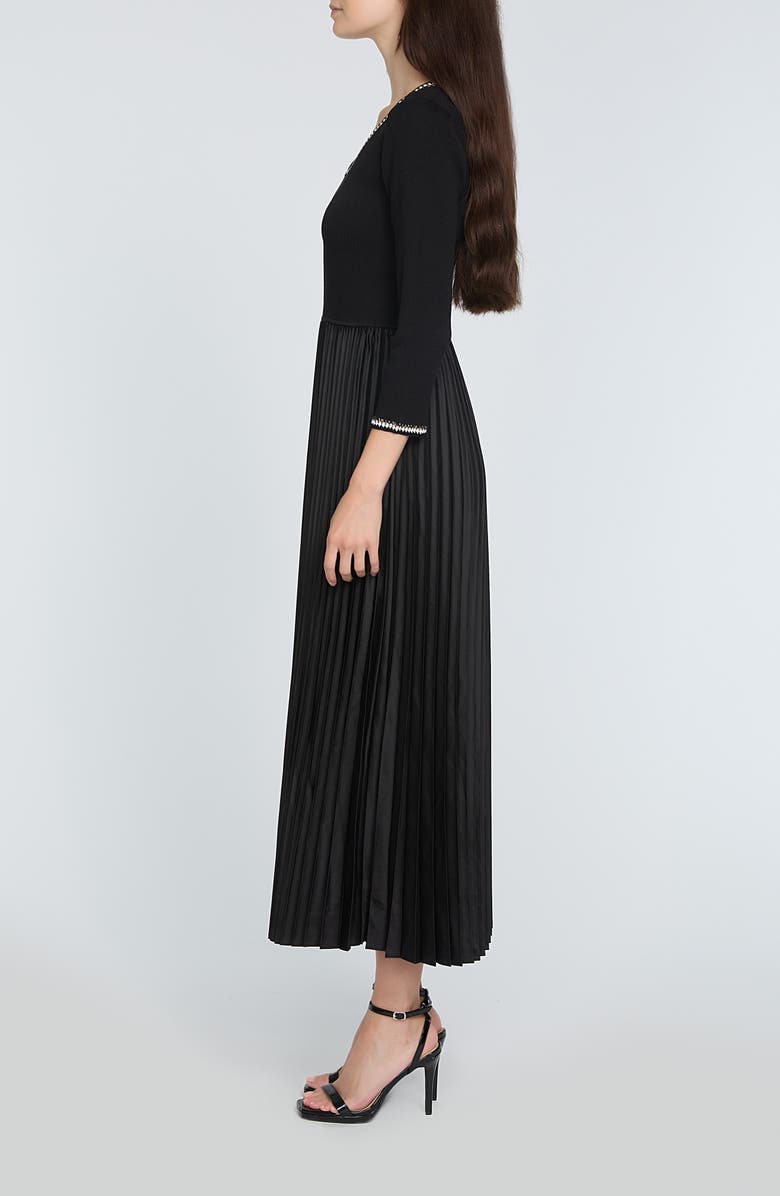 Elie Tahari The Mave Mixed Media Maxi Dress, Alternate, color,