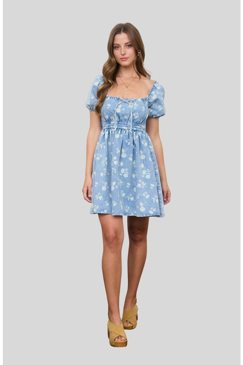 Front Bow Tie Minidress, Alternate, color, CHAMBRAY