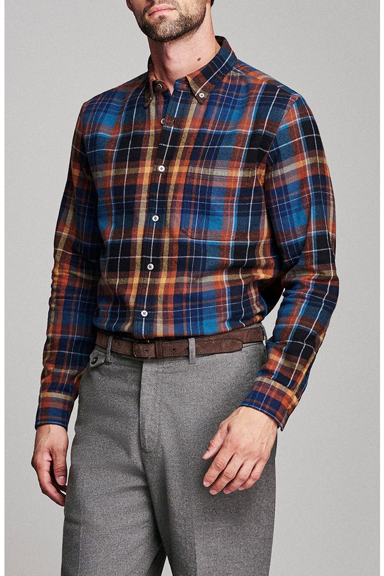 Tuscumbia Microblock Plaid Organic Cotton Flannel Button-Down Shirt, Alternate, color, MULTI