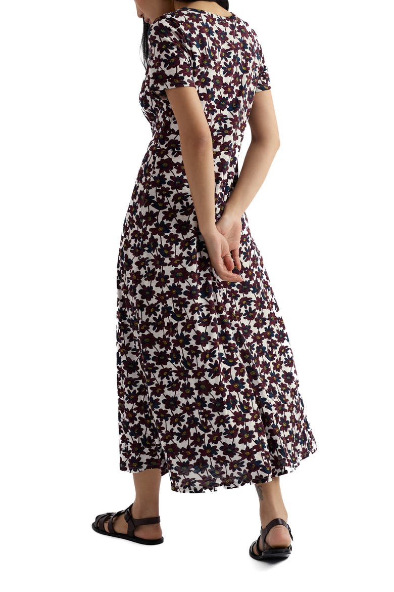 Chapelle Floral Organic Cotton Jersey Midi Dress, Alternate, color, Inked Cosmos Chalk