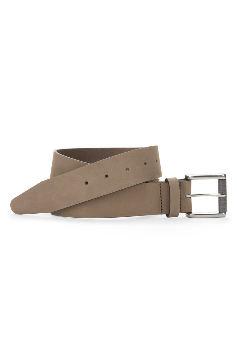 Johnston & Murphy Nubuck Leather Belt, Main, color, 