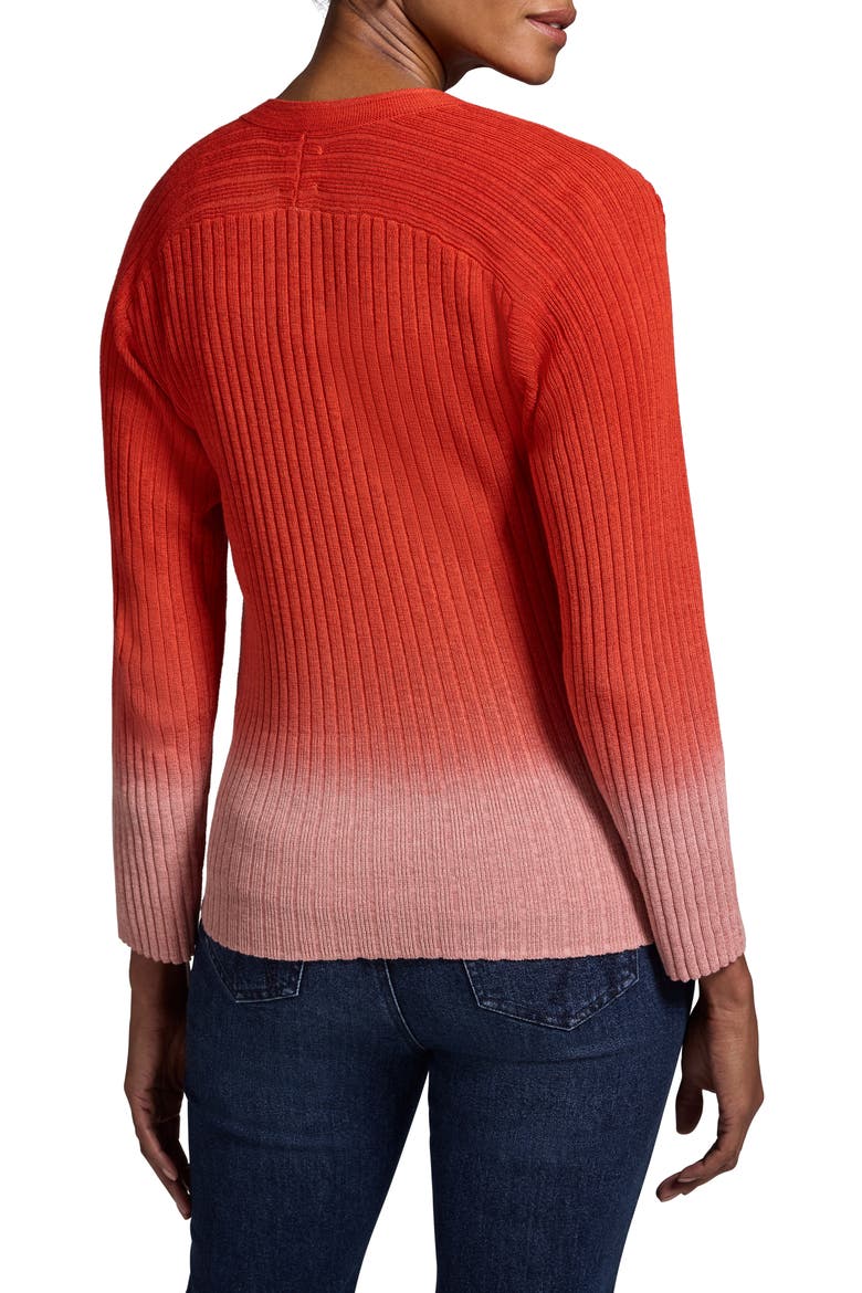 Ombrè Rib Cardigan, Alternate, color, PINK MULTI