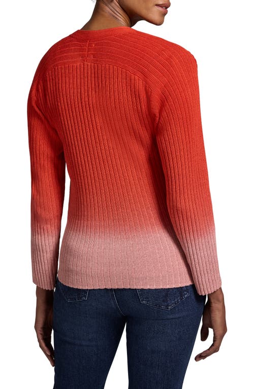 Nic + Zoe Nic+zoe Ombre Ribbed Cardigan In Pink Multi