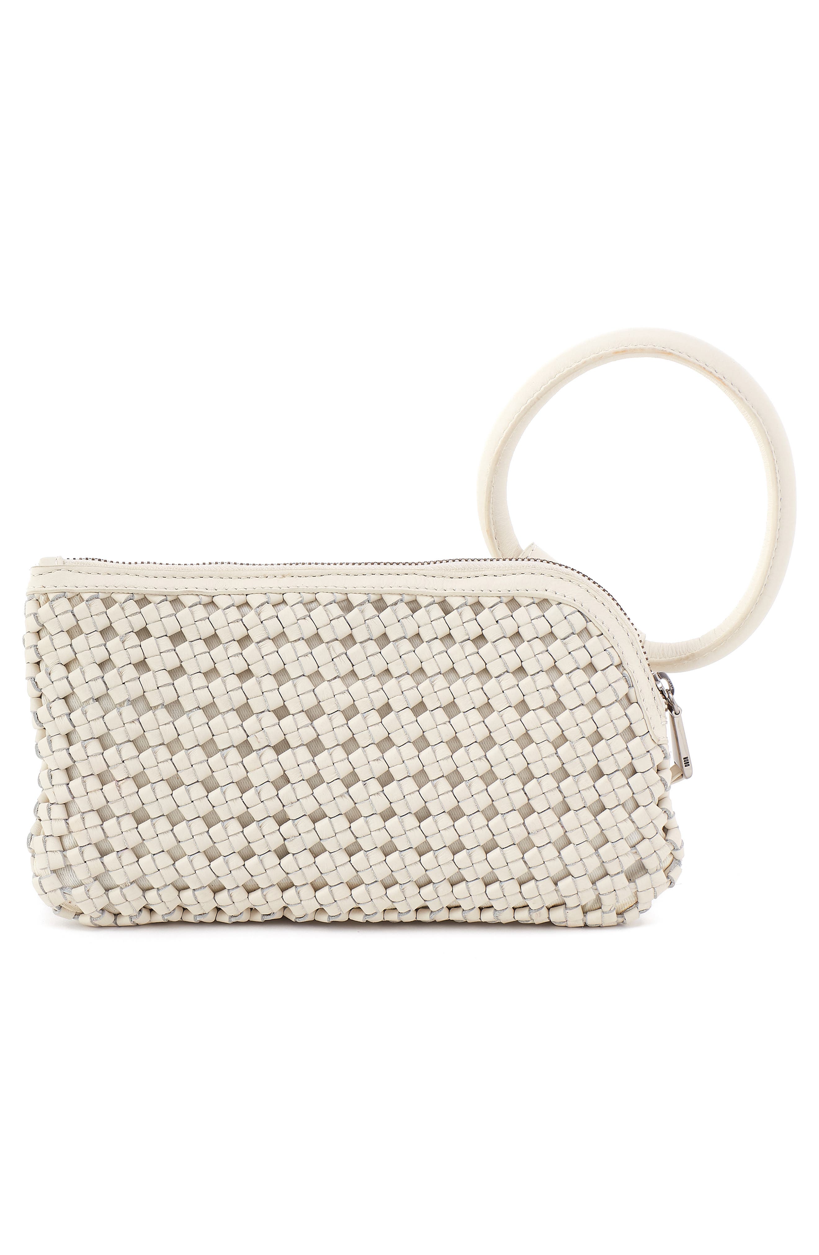 HOBO Sable Woven Leather Clutch, Alternate, color, Whitecap