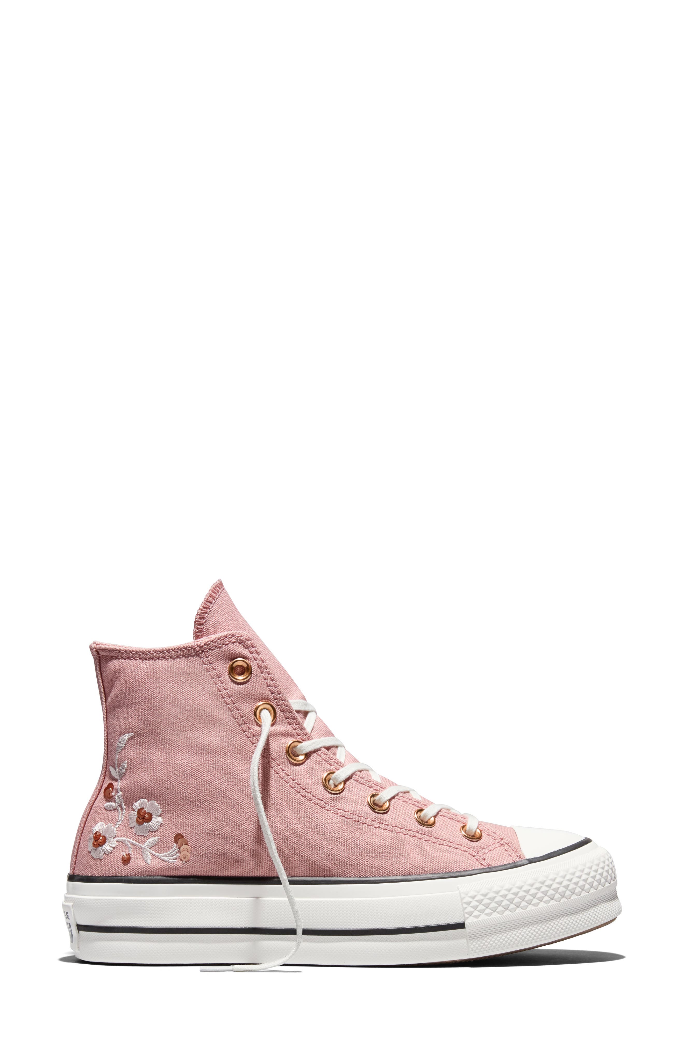 Chuck Taylor All Star Lift High Top Platform Sneaker, Alternate, color, PETAL PIT/ VINTAGE WHITE/ GOLD