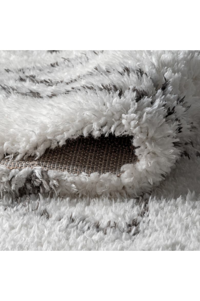 Beni Moroccan Style Diamond Shag Area Rug, Alternate, color, Ivory/Dark Gray