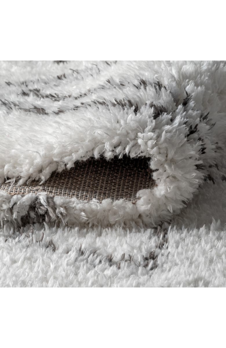 JONATHAN Y Beni Moroccan Style Diamond Shag Area Rug, Alternate, color, Ivory/Dark Gray