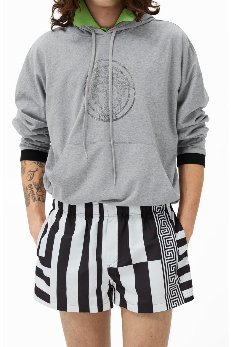 Medusa Head Oversize Cotton Jersey Pullover Hoodie, Main, color, LIGHT GREY