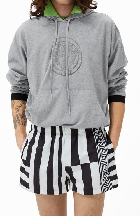 Medusa Head Oversize Cotton Jersey Pullover Hoodie