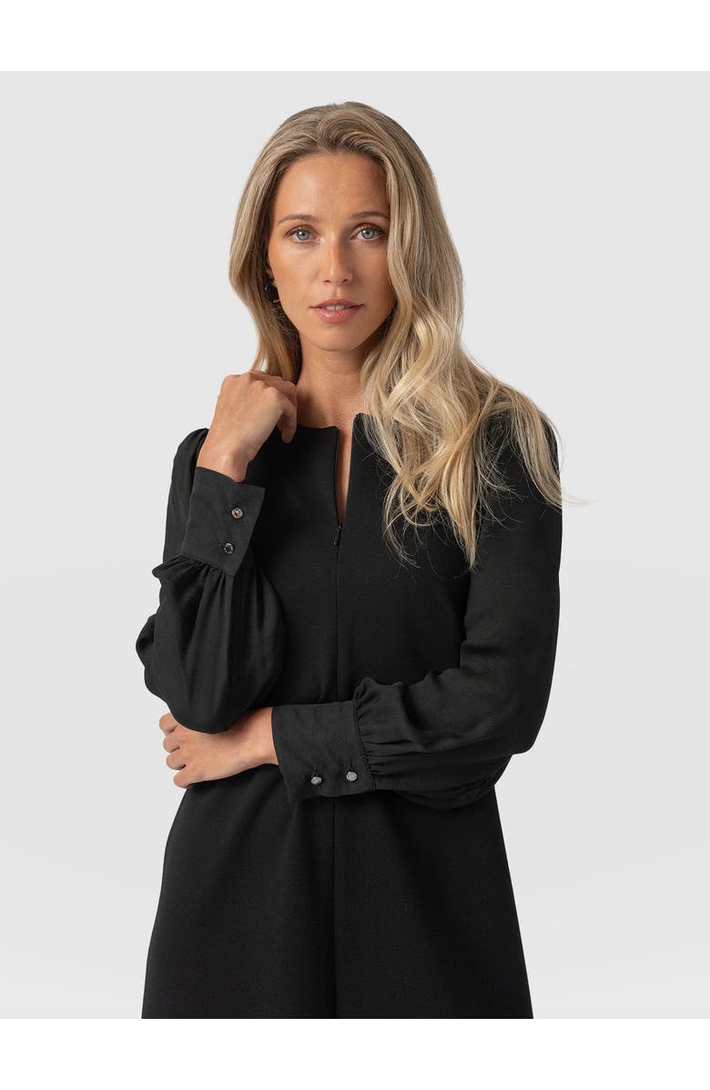 Saint + Sofia Esme Zip Up Dress, Alternate, color, Black