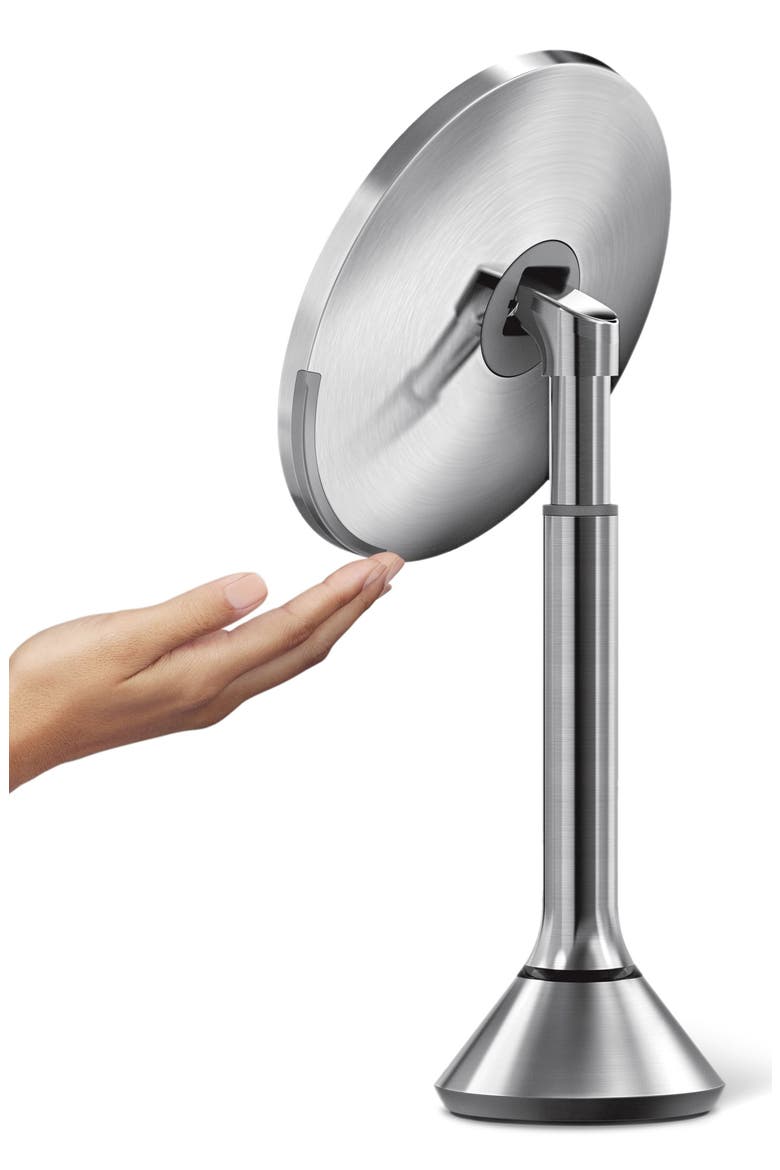 8-Inch Sensor Mirror with Brightness Control, Alternate, color, BRUSHED STAINLESS STEEL