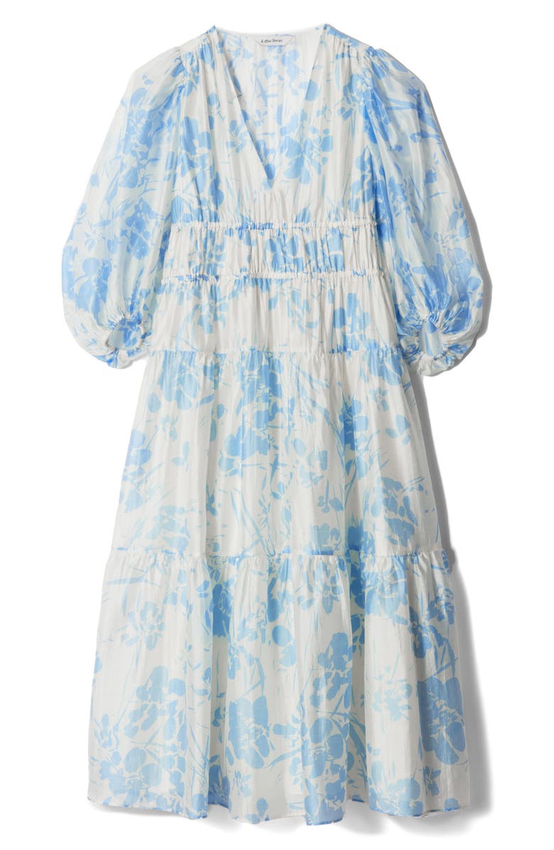 & Other Stories Floral Print Puff Sleeve Dress, Alternate, color, White Dusty Light