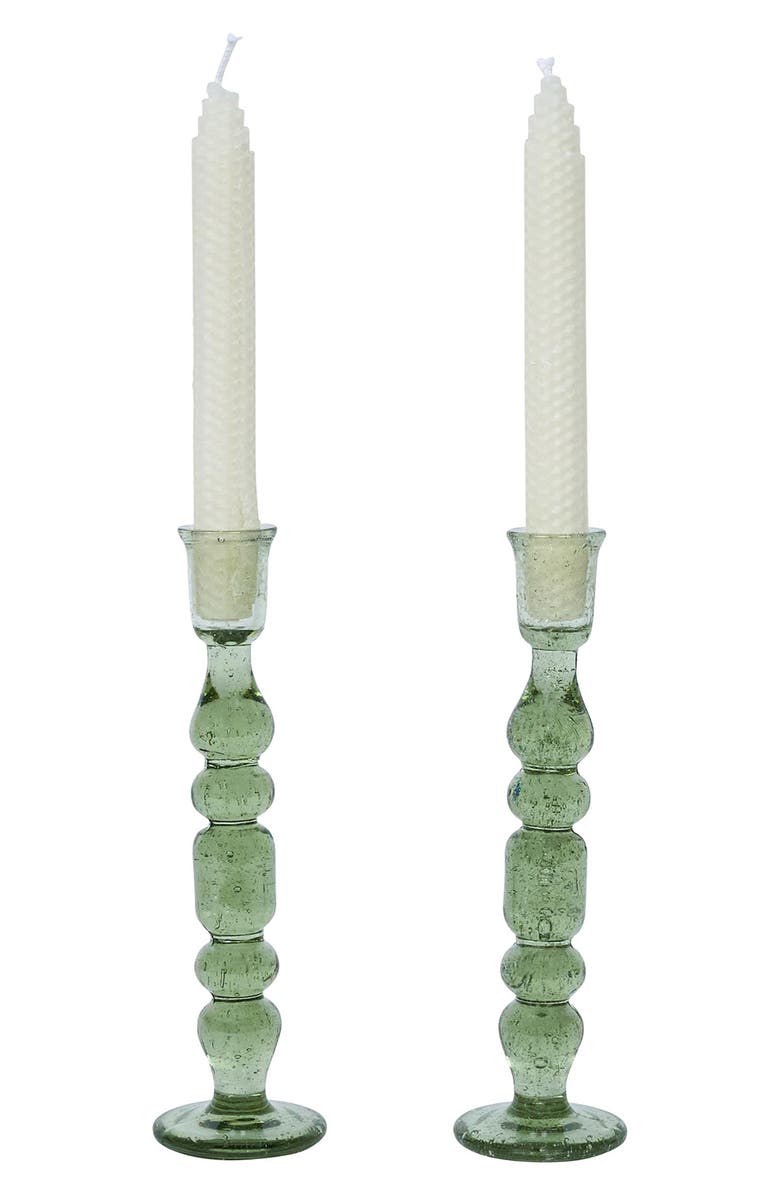 Juliska Provence Set of 2 Candlesticks, Alternate, color, Basil