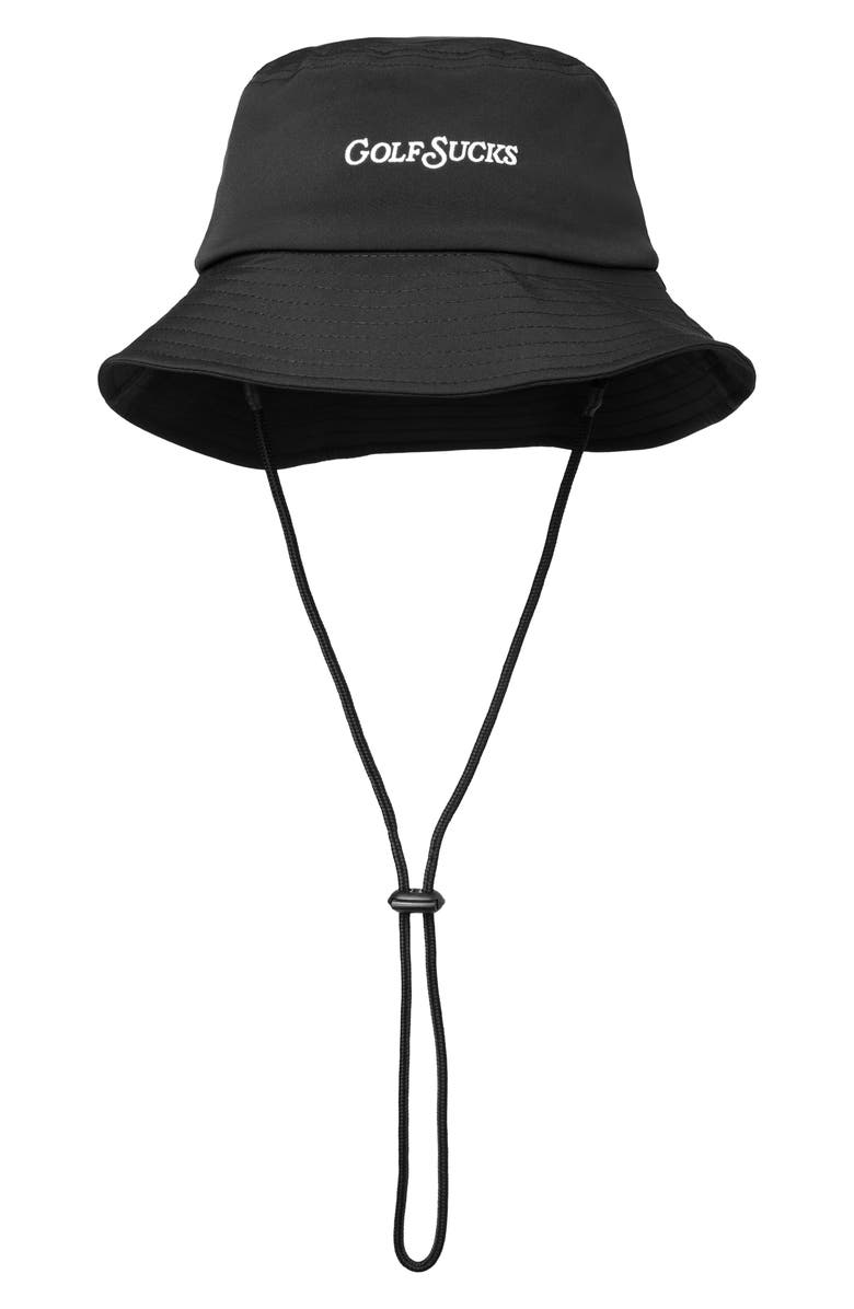 TravisMathew Golf Sucks Bucket Hat, Main, color, Black