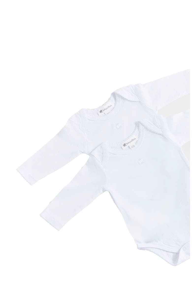 Logo Long Sleeve Bodysuit 2-Pack for Infant, Alternate, color, White