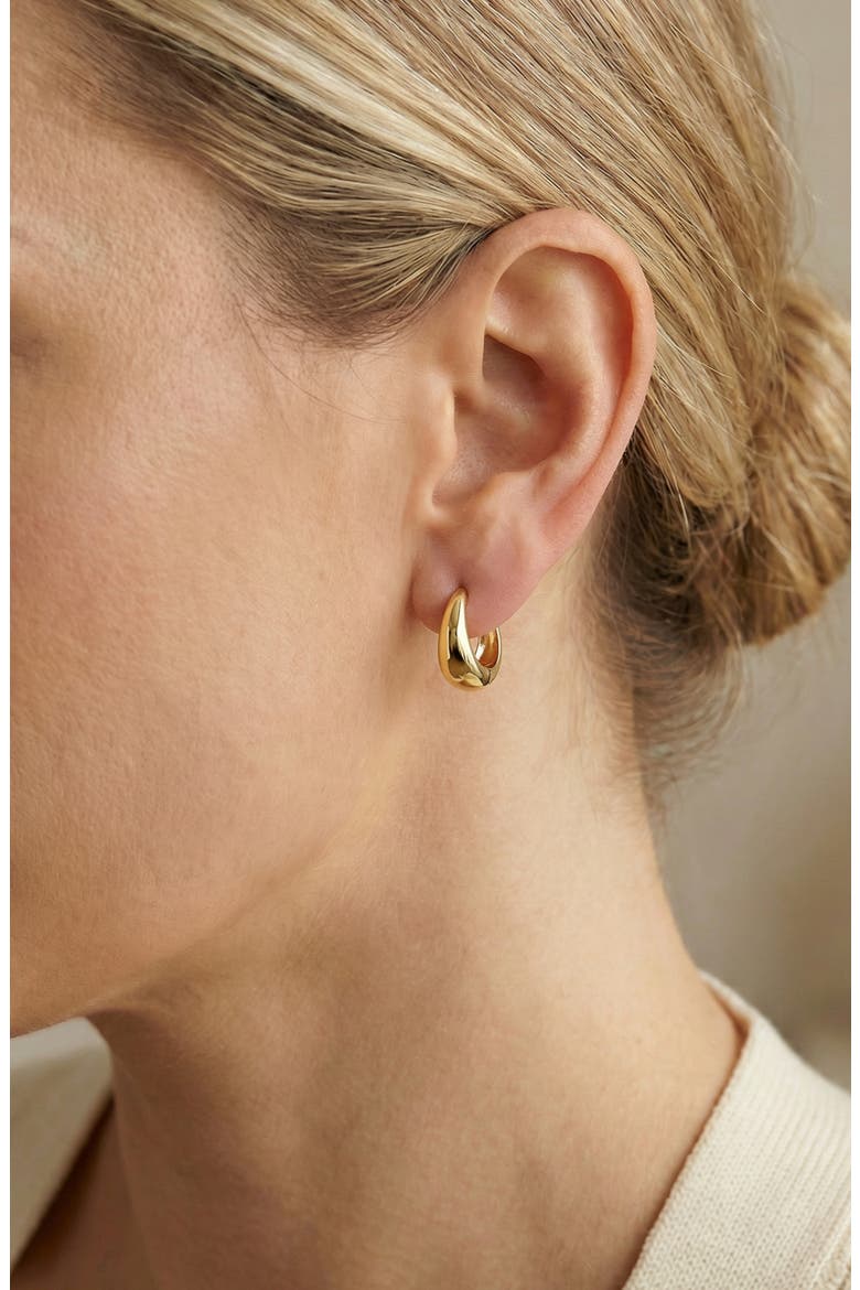 Chubby Huggie Hoop Earrings, Alternate, color, GOLD