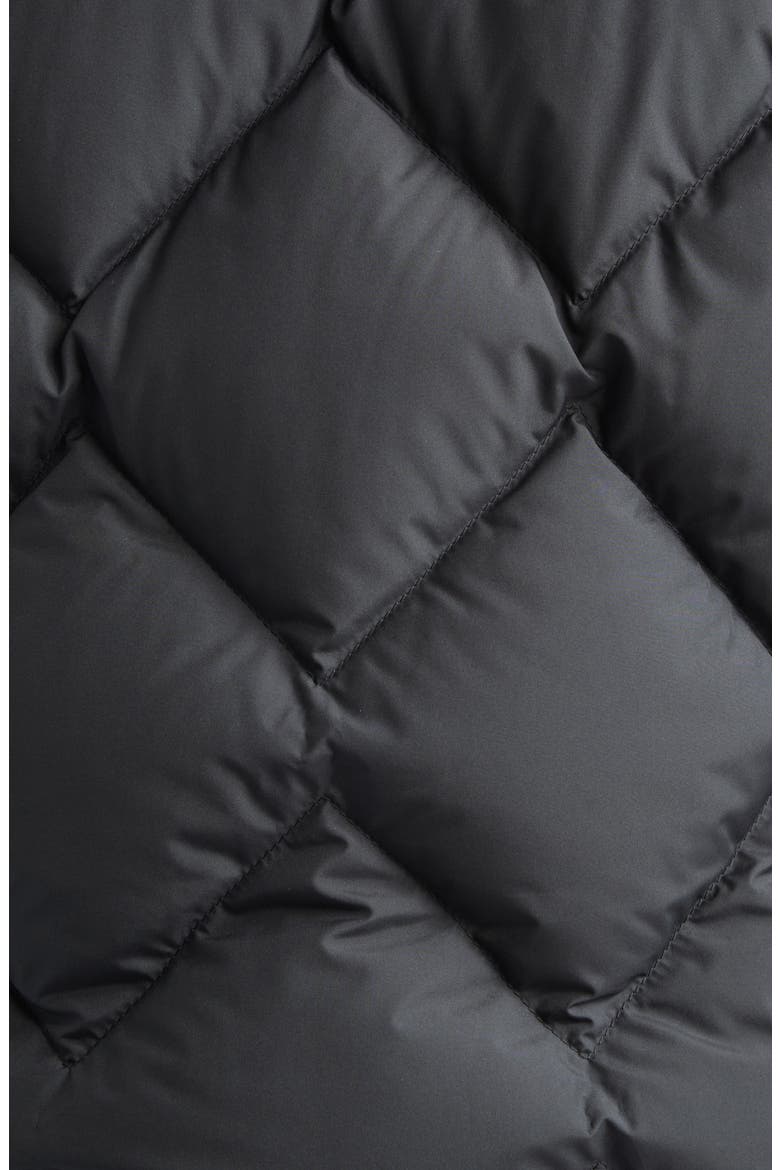 Arvouinne Diamond Quilted Hooded Down Jacket, Alternate, color, BLACK