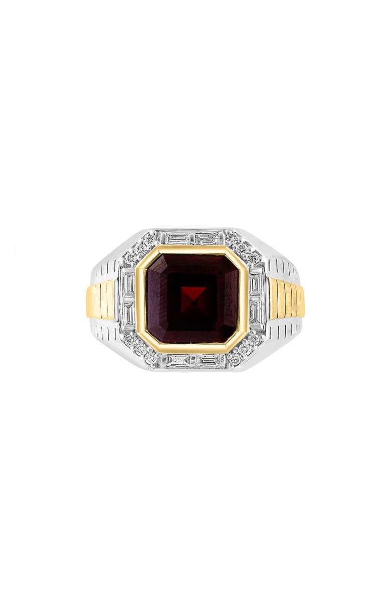 EFFY Men's Diamond & Garnet Two-Tone Signet Ring, Alternate, color,