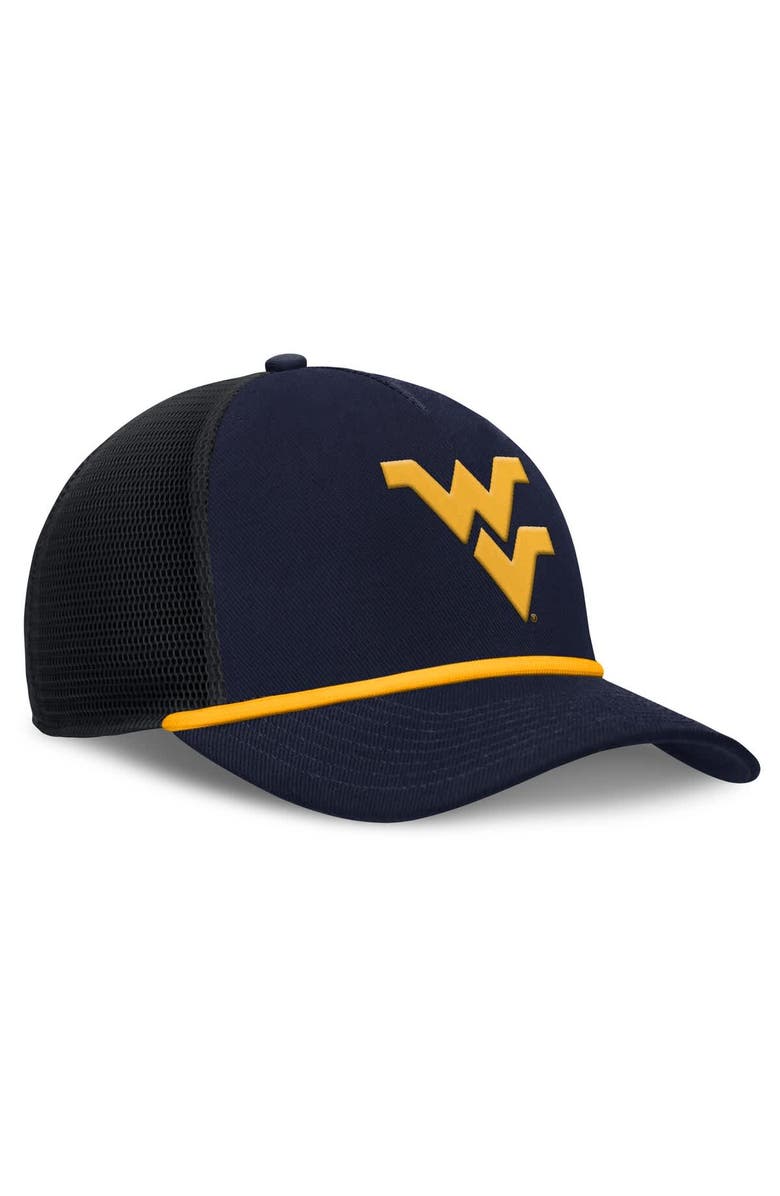 Nike Men's Nike Navy West Virginia Mountaineers Rise Primetime Trucker Adjustable Hat, Alternate, color, Navy