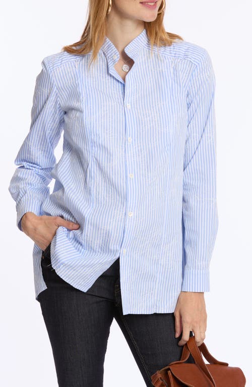 Cache Coeur Camille Maternity And Nursing Shirt In Blue