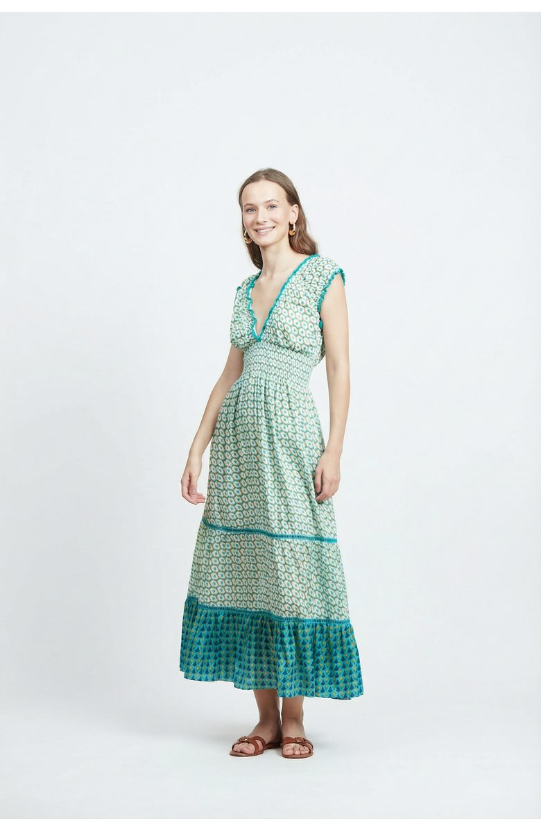 Ro's Garden Hilda Midi Dress, Main, color, Blue Garcon