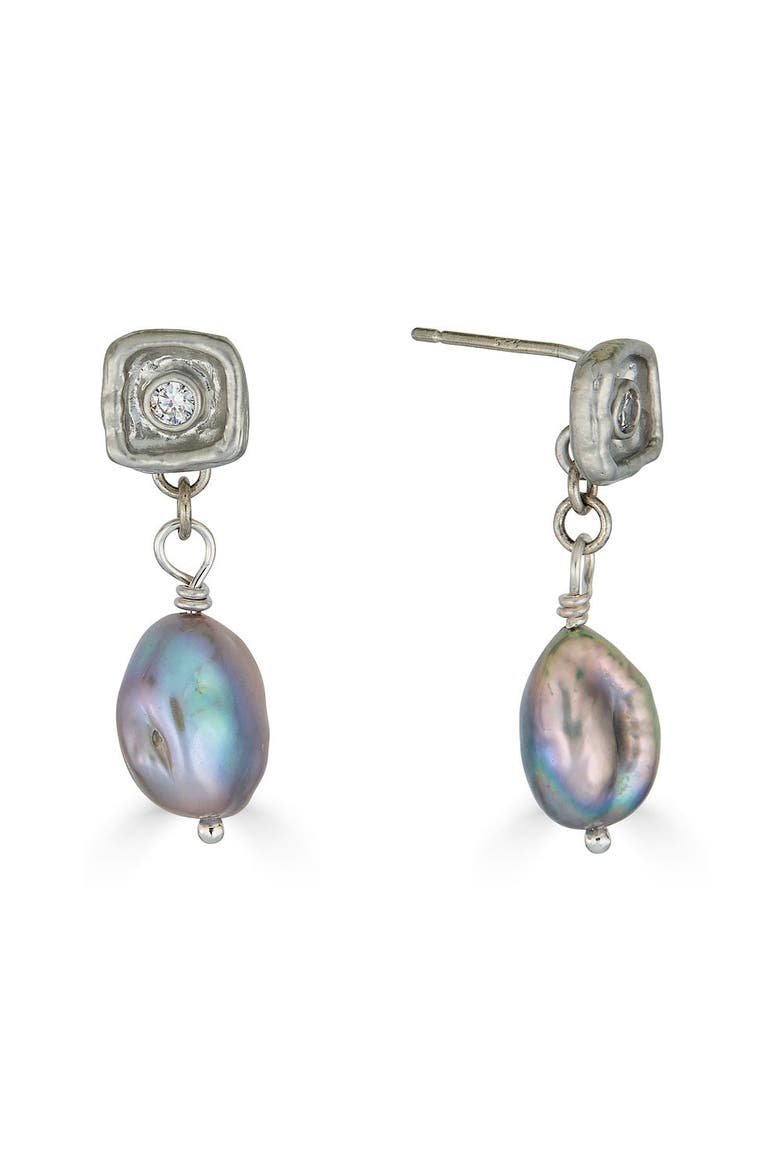 Keshi Pearl Drop Earrings, Main, color, Gold
