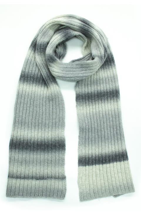Ombré Stripe Merino Wool Blend Scarf