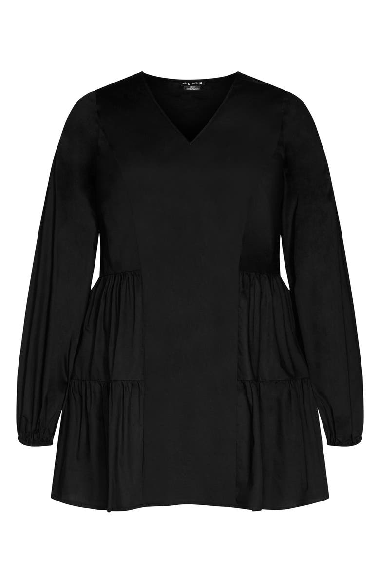 City Chic Alexia Long Sleeve Tiered Dress, Alternate, color, 