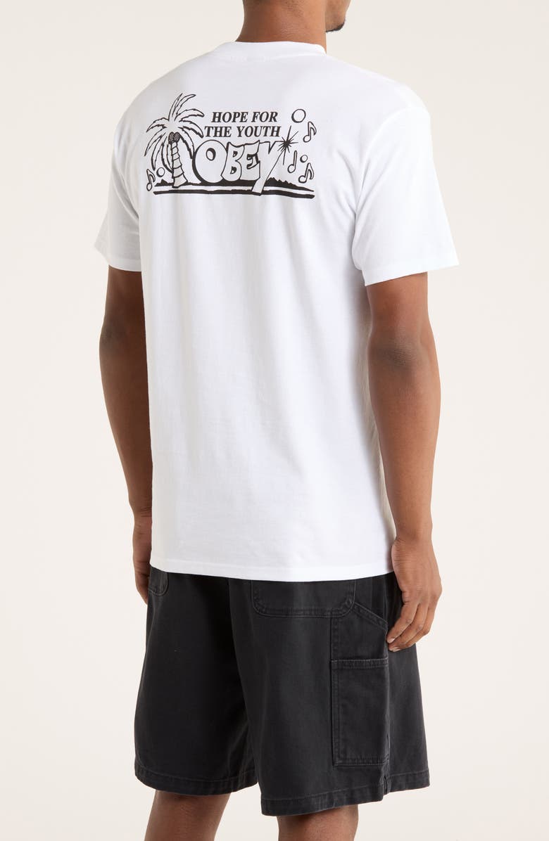 Obey Hope for The Youth Graphic T-Shirt, Alternate, color, White