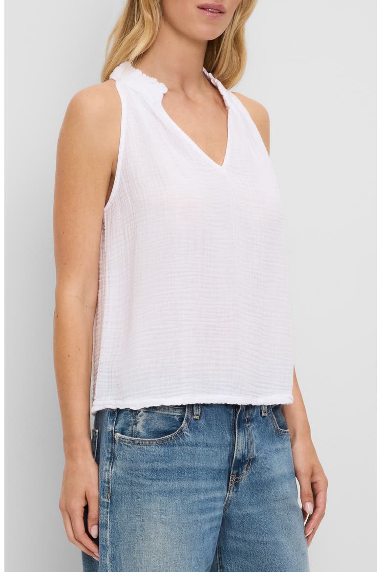 Viola Split Neck Tank, Alternate, color, WHITE