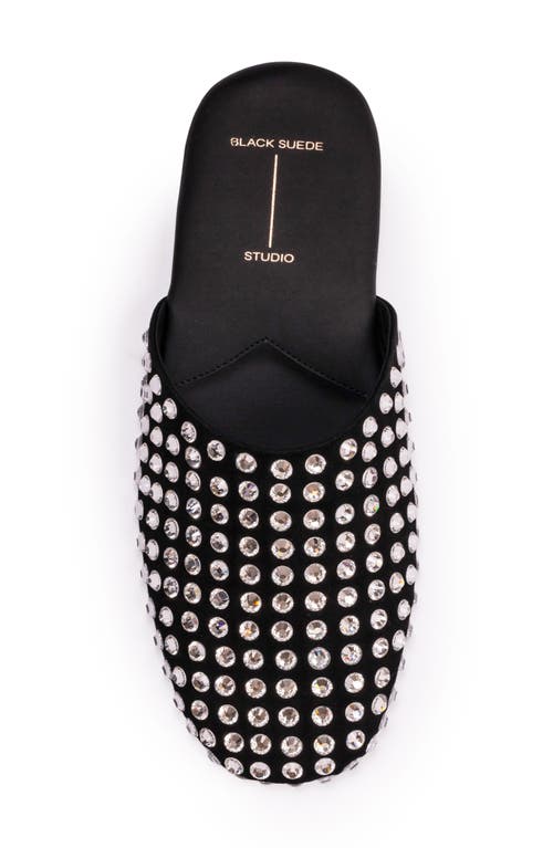 Black Suede Studio Puffy Knot Slide Sandal In Black Embellished