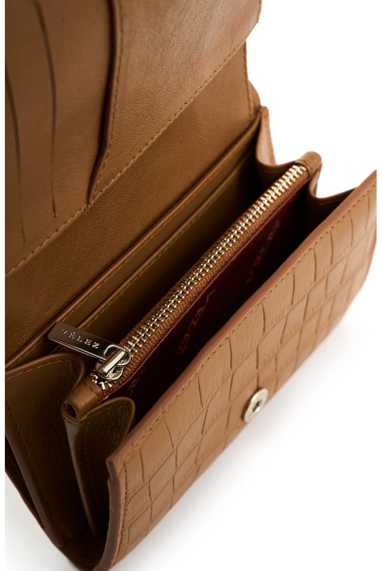 Embossed Leather Wallet, Alternate, color, Brown