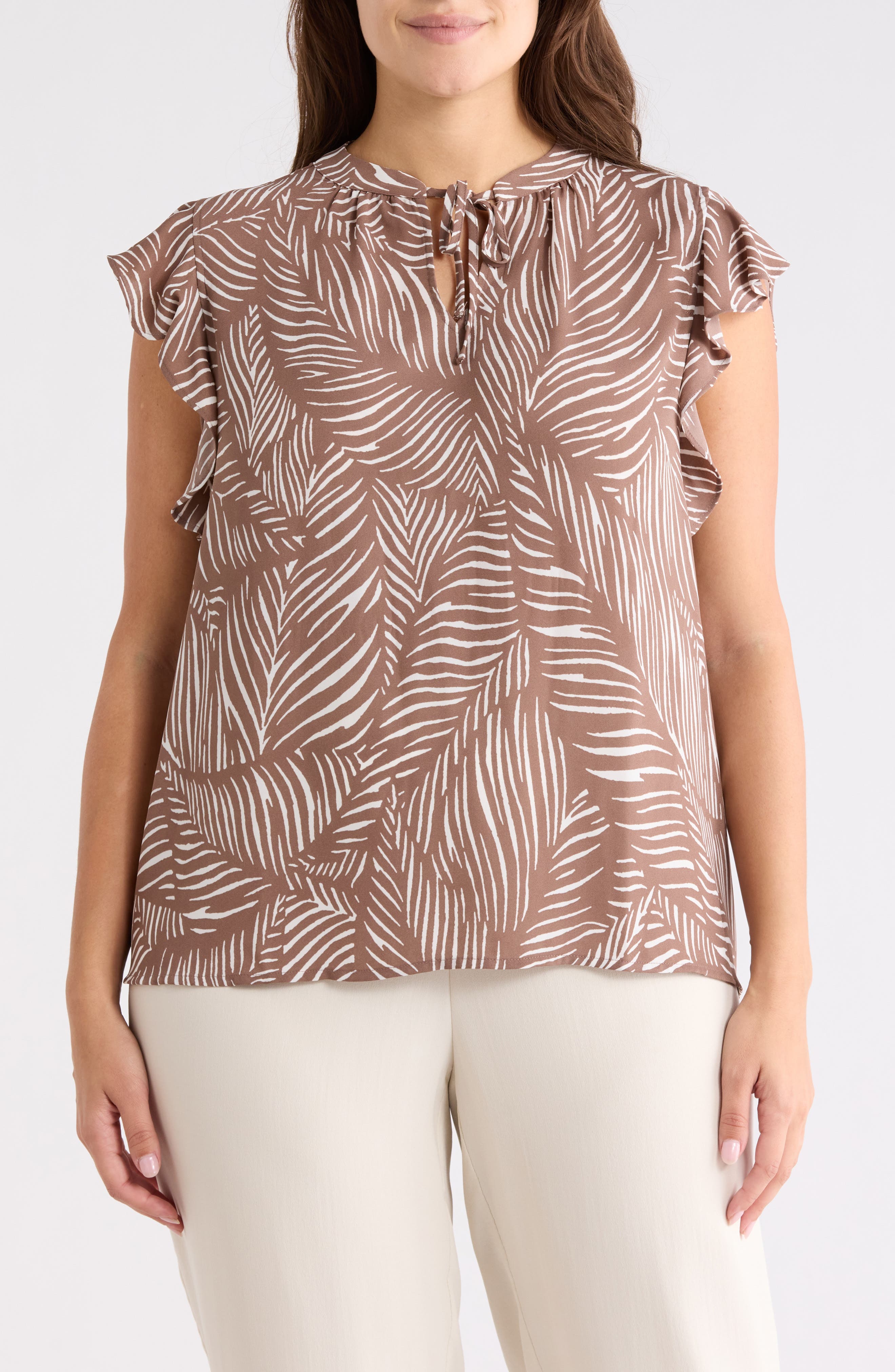 NORDSTROM RACK Ruffle Tie Neck Top