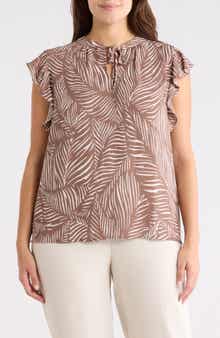 NORDSTROM RACK Ruffle Tie Neck Top