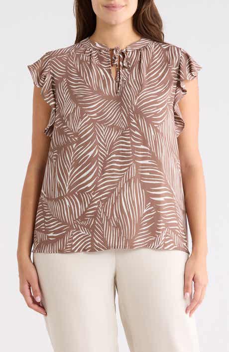 NORDSTROM RACK Ruffle Tie Neck Top