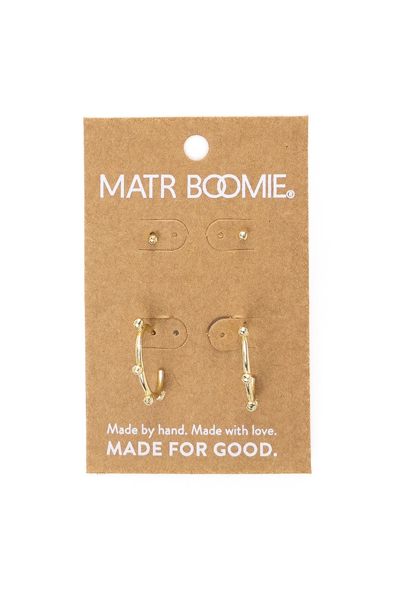 Pari Dot Hoop Earring Set - Set of 2, Alternate, color, Gold