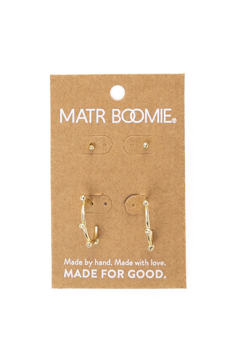 Matr Boomie Pari Dot Hoop Earring Set - Set of 2, Alternate, color, Gold