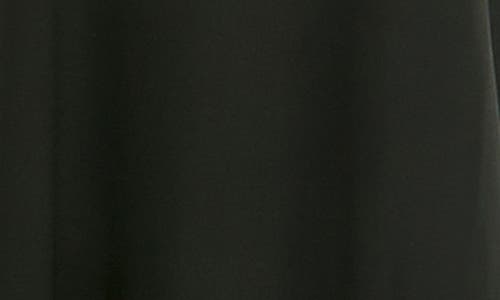 Nina Leonard Mesh Sleeve Trapeze Dress In Black