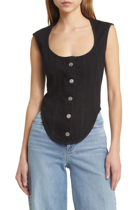 The Seamed Denim Corset Top