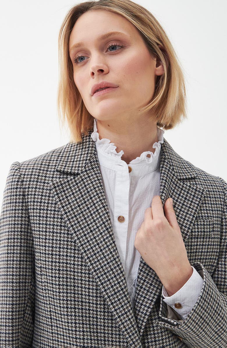 Barbour Patrisse Houndstooth Wool Blend Blazer, Alternate, color,